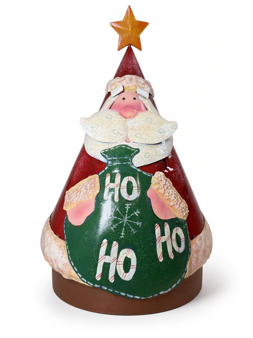 Primitive Metal Santa Claus Figure Toy Sack Decor